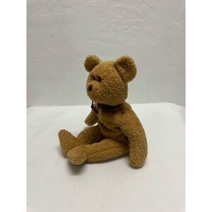 Ty Original Beanie Baby Curly Brown Bear Red Bow Plush Stuffed Animal W Tag 1993
